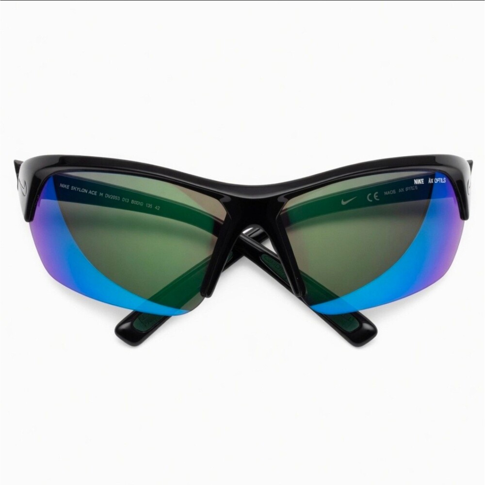 Nike Skylon Ace Sunglasses Black Frame Green Mirror Lens DV2163-012 69 mm VGUC